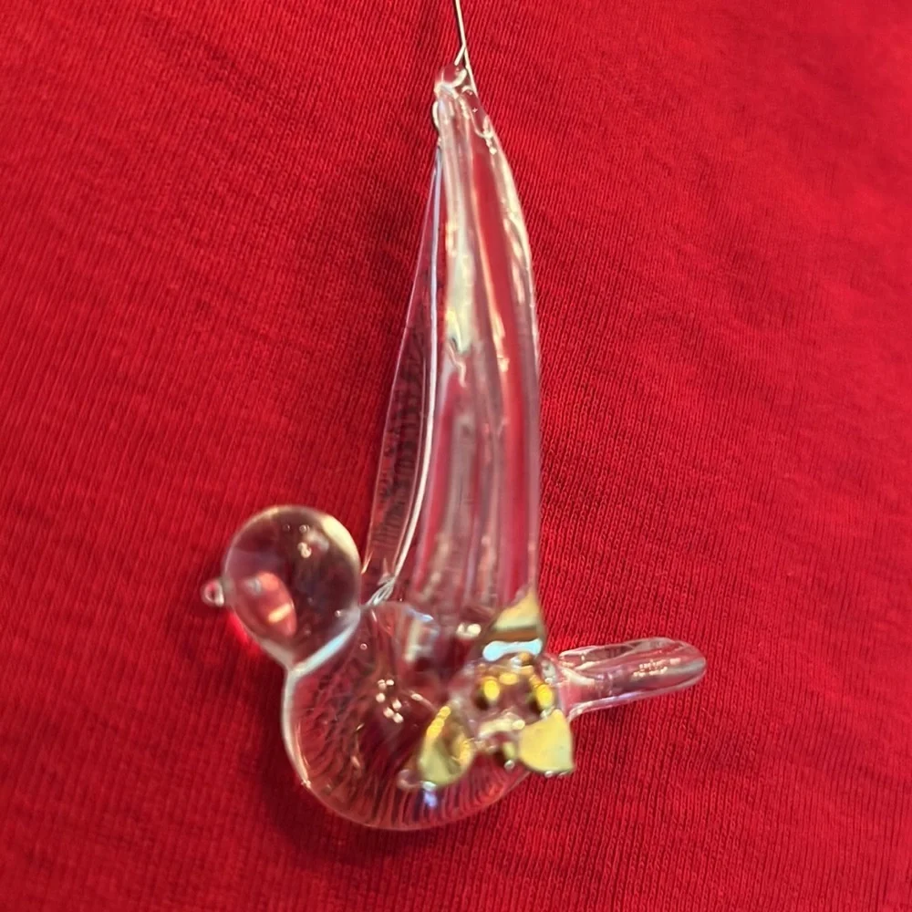 Vintage Glass Christmas Ornament Set of 5 Gold accents